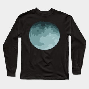 Abstract Blue Fire Moon Long Sleeve T-Shirt